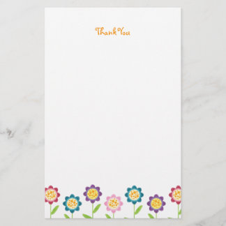 Papeterie géniale de Merci de rangée de fleur