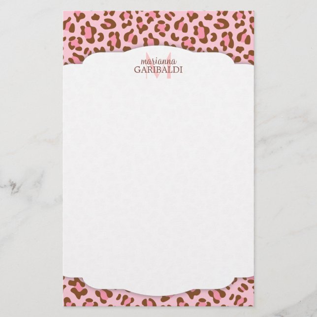 Papeterie Girly rose moderne de poster de animal de Choco (Devant)