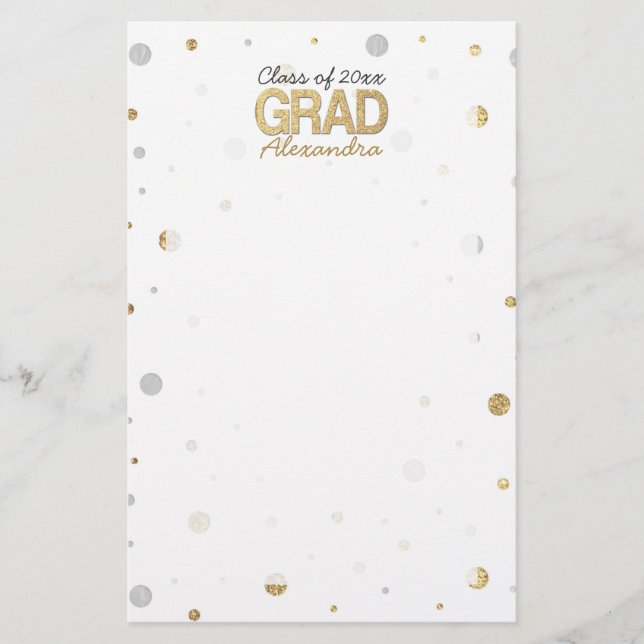 Papeterie Gold Foil Parties scintillant Confetti Graduation  (Devant)