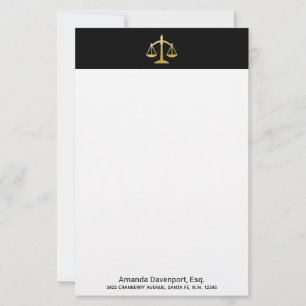 Papeterie Golden Scales of Justice Law Theme