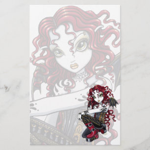 Papeterie gothique de fée de tatouage de rose