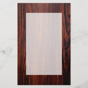 Papeterie Graine de bois foncé en acajou motif en bois bru