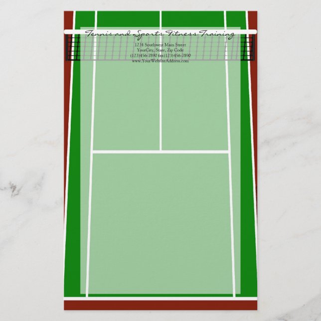 Papeterie Graphique de disposition du court de tennis (Devant)