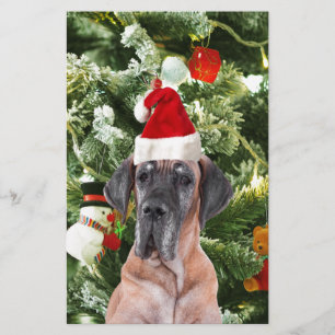 Papeterie Great Dane w Christmas Tree Cadeaux Boîtes de Noël