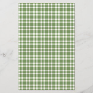 Papeterie Green White Plaid Pattern