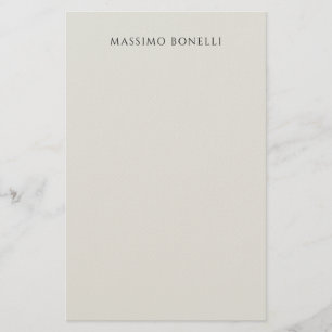 Papeterie Gris Platine Minimaliste Moderne Lisible