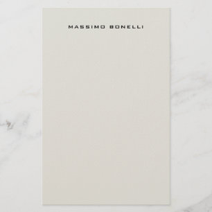 Papeterie Gris Platine Minimaliste Moderne Lisible