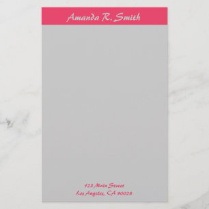 Papeterie gris rose simple