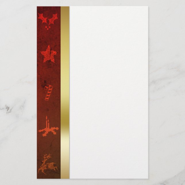 Papeterie Grungy Vintage Gold Christmas (Devant)