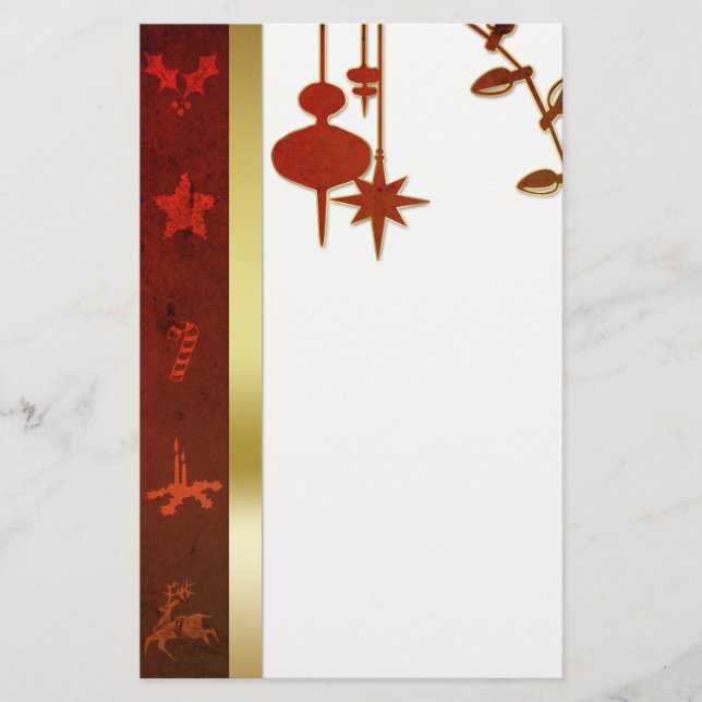 Papeterie Grungy Vintage Gold Christmas (Devant)