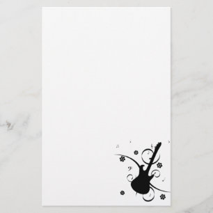 Papeterie Guitare Avec Notes Musicales