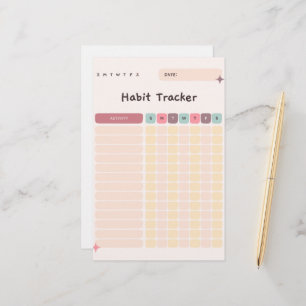 Papeterie Habit Tracker Daily Checklist for Activities