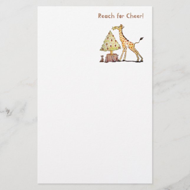 Papeterie Hand-Drawn Giraffe Christmas Tree Art (Devant)