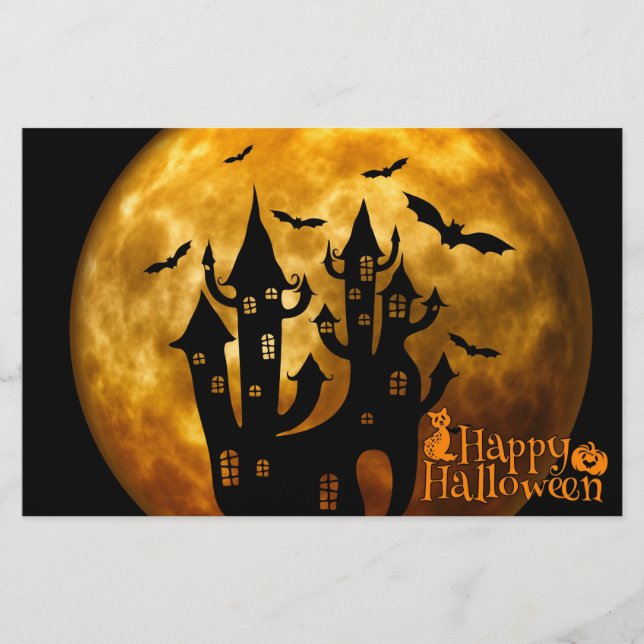 Papeterie Happy Halloween (Pleine lune) (Devant)