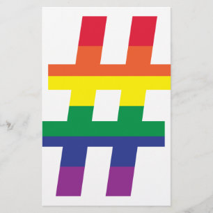 Papeterie hashtag, drapeau arc en ciel