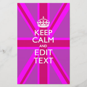 Papeterie Have Your Keep Calm Text on Pink Union Jack