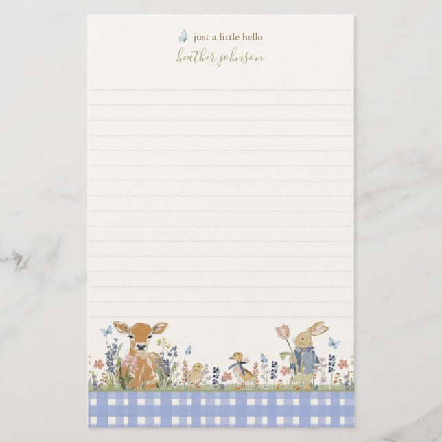 Papeterie Hearthlight Notes Printemps Douce Gingham de Prair (Devant)