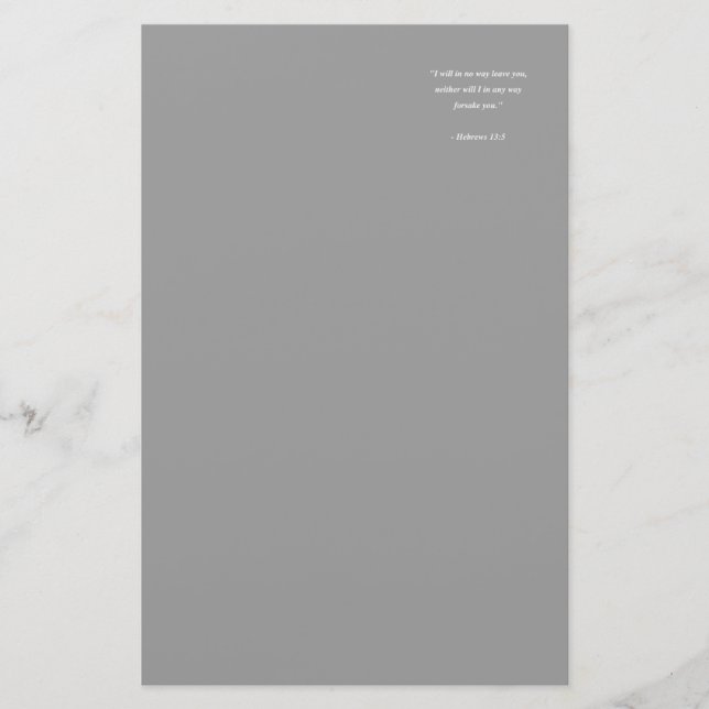 PAPETERIE HÉBREWS 13:5 (Devant)