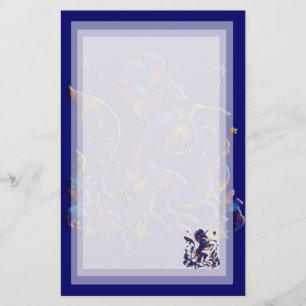 Papeterie Héraut de licorne : Bleu et or