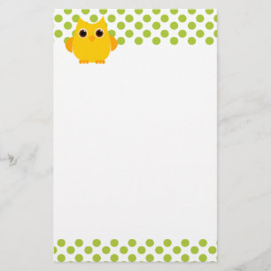 Papeterie Hibou jaune lumineux