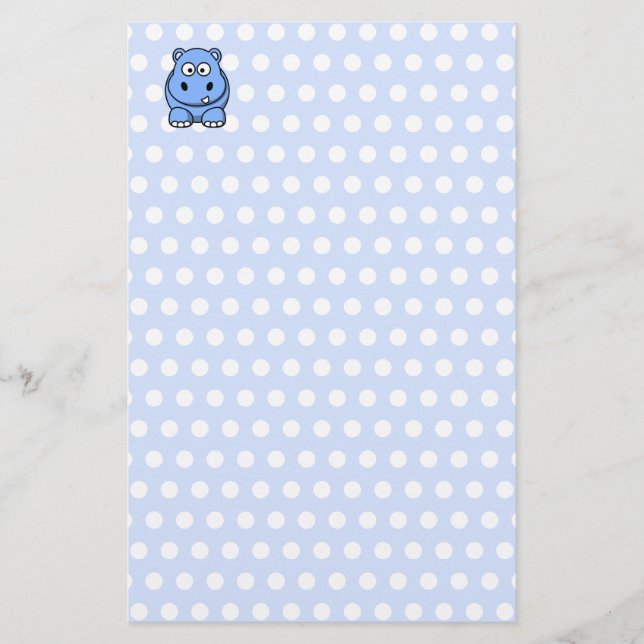 Papeterie Hippo bleu mignon (Devant)
