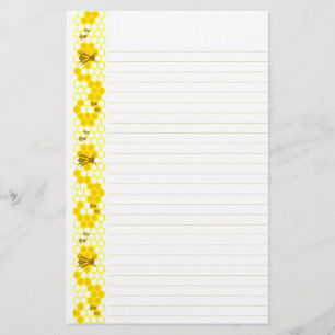Papeterie Honey Bee Yellow Honeypeb Papier à lettres
