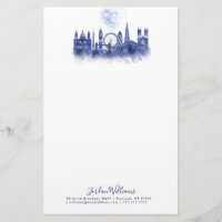 Horizon de Londres - bleu d'aquarelle