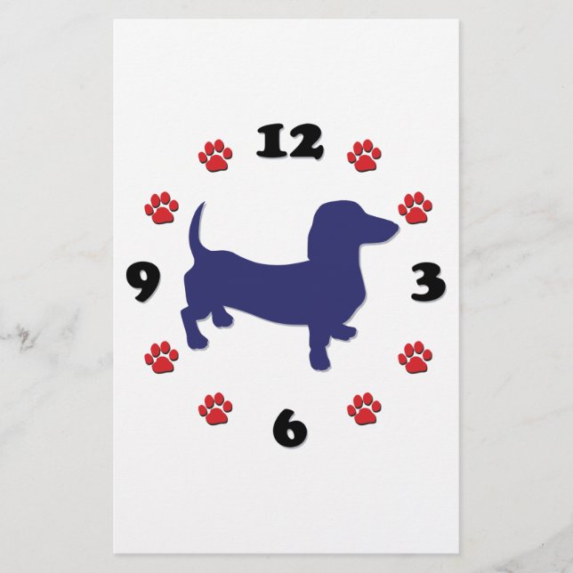 Papeterie Horloge Dachshund Doxie (Devant)