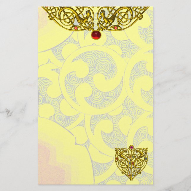 Papeterie HYPER VALENTINE Gold Céltic Knots Jaunes Fissures (Devant)