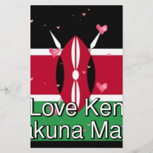 Papeterie I Love Kenya et "Hakuna Matata" Art Print (Devant)