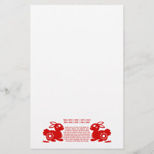 PAPETERIE ILLUSTRATION CHINOISE DU LAPIN PAPERCUT DE