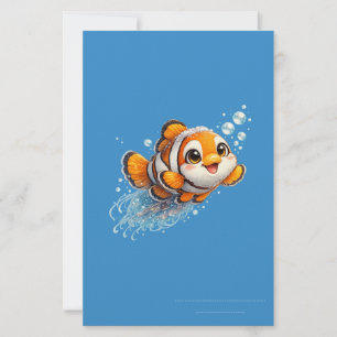 Papeterie Illustration de poisson-clown heureux dans la vie 