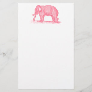 Papeterie Illustration des éléphants roses Vintages des an