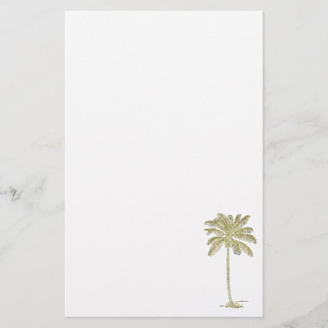 Papeterie Illustration du palmier de coco Thème tropical (Devant)