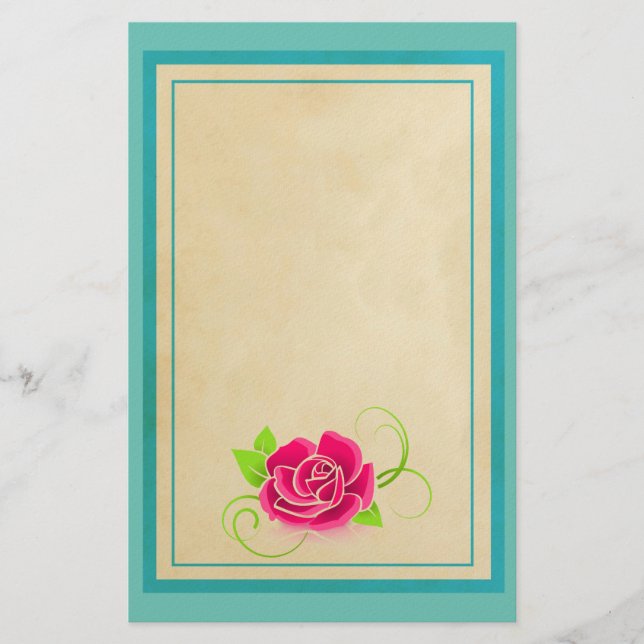 Papeterie Illustration rose (Devant)