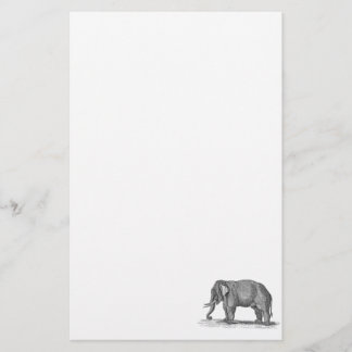 Papeterie Illustration vintage d'éléphant de 1800s -