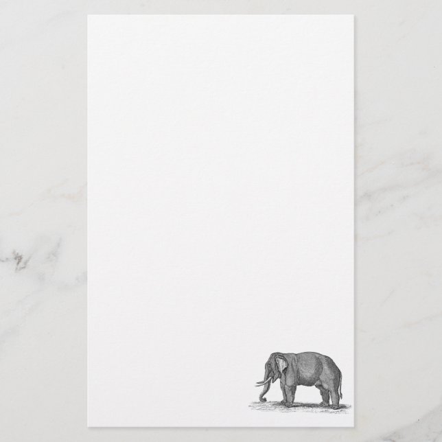 Papeterie Illustration vintage d'éléphant de 1800s - (Devant)
