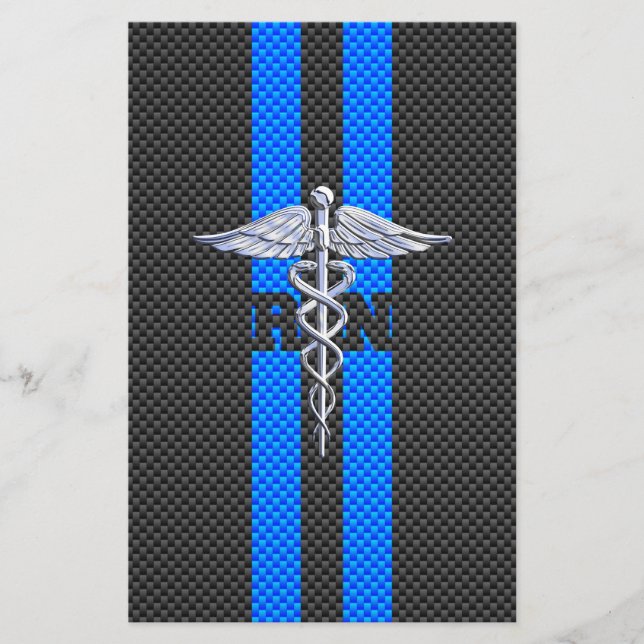 Papeterie Infirmière inscrite RN Caduceus Carbon Decor (Devant)