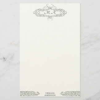 Papeterie Initiales personnalisées décorées d'un monogramme