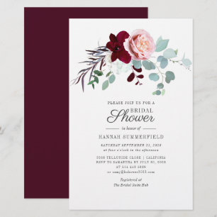 Papeterie Invitation à la douche nuptiale rose fleurie