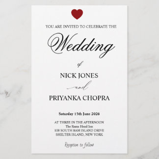 Papeterie Invitation de mariage noir et blanc classique