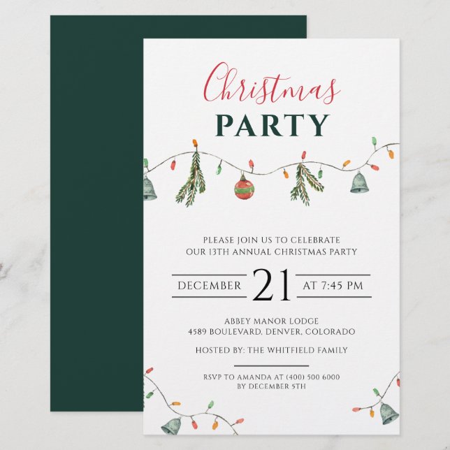 Papeterie Invitation du propriétaire d'entreprise du Noël (Devant / Derrière)