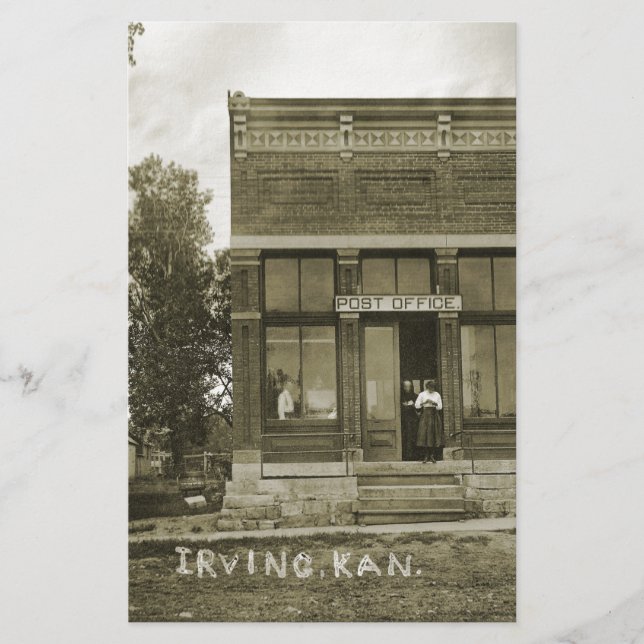 PAPETERIE IRVING KANSAS POST OFFICE PHOTO MARSHALL COUNT KS (Devant)