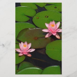 Papeterie Jardin de fleurs de laine d'eau de lotus rose,