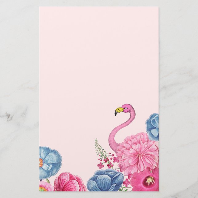 Papeterie Jardin flamand rose exotique 2 (Devant)