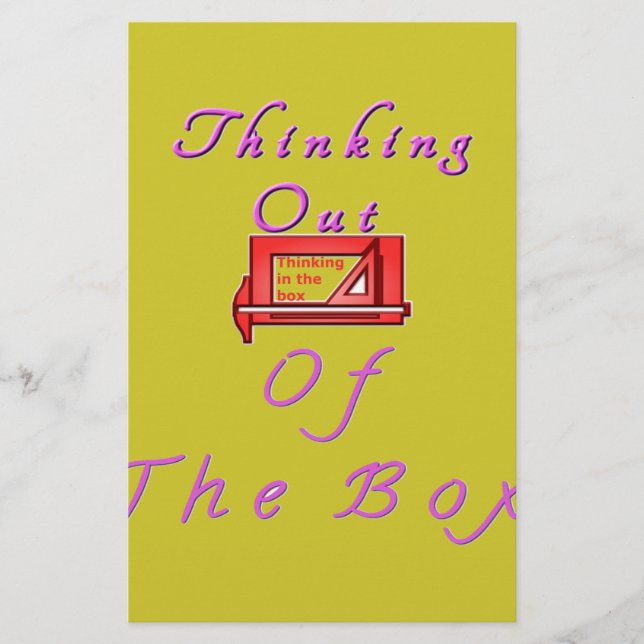 Papeterie Je pense hors de la boîte. (Devant)