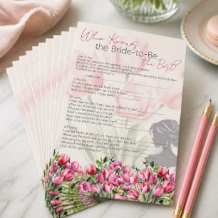 Papeterie Jeu de Baby Shower Fleurs de Tulipes Roses Qui Con