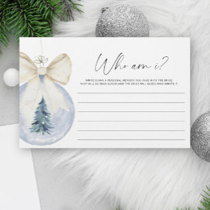 Papeterie Jeu de baby shower mariage bow aquarelle hiver Qui