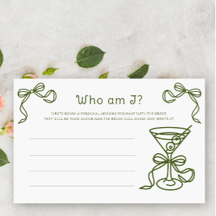 Papeterie Jeu de mariage Martini Qui suis-je