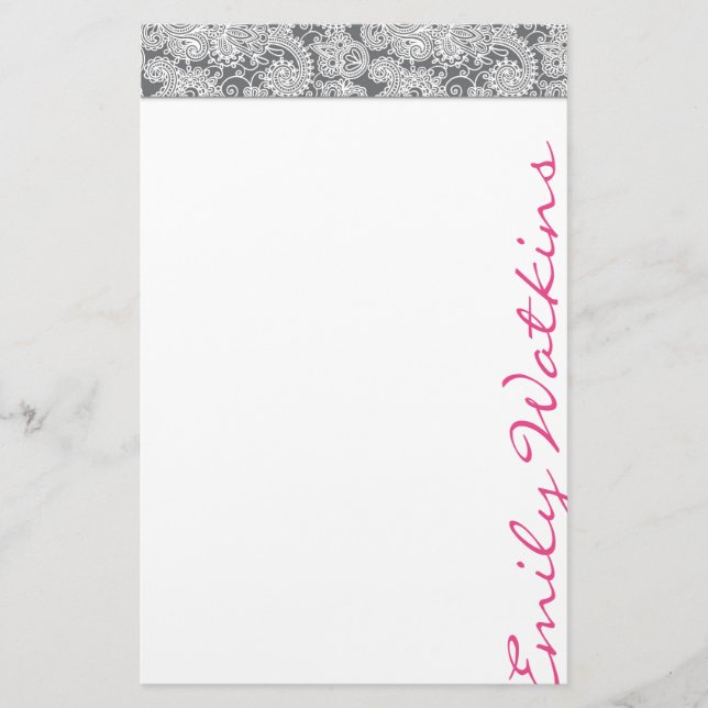 Papeterie Jeu de papier à lettres Damas (Devant)